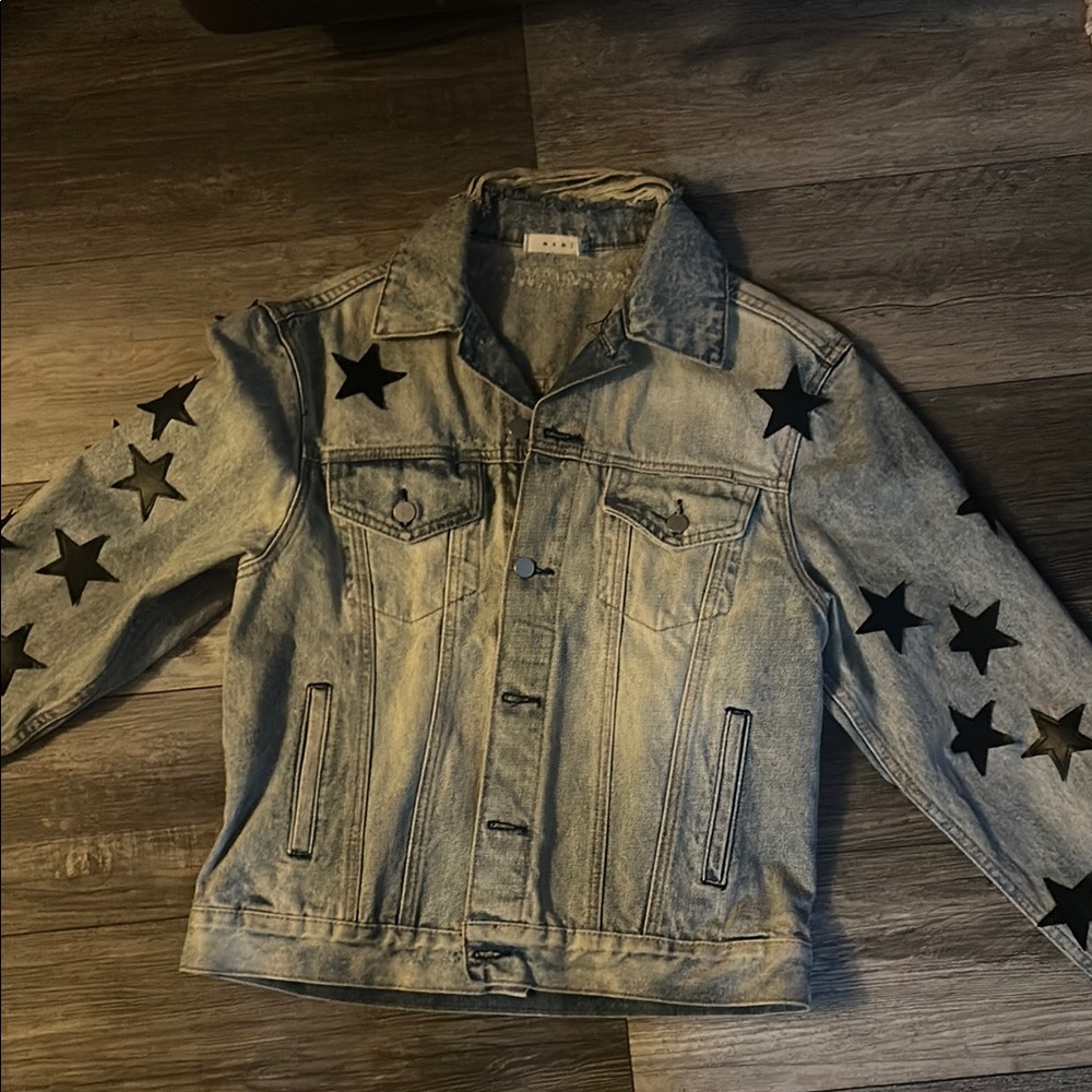 MNML Denim Star-Patterned Jacket